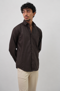 Premium Regular Fit Shirt in Espresso Brown