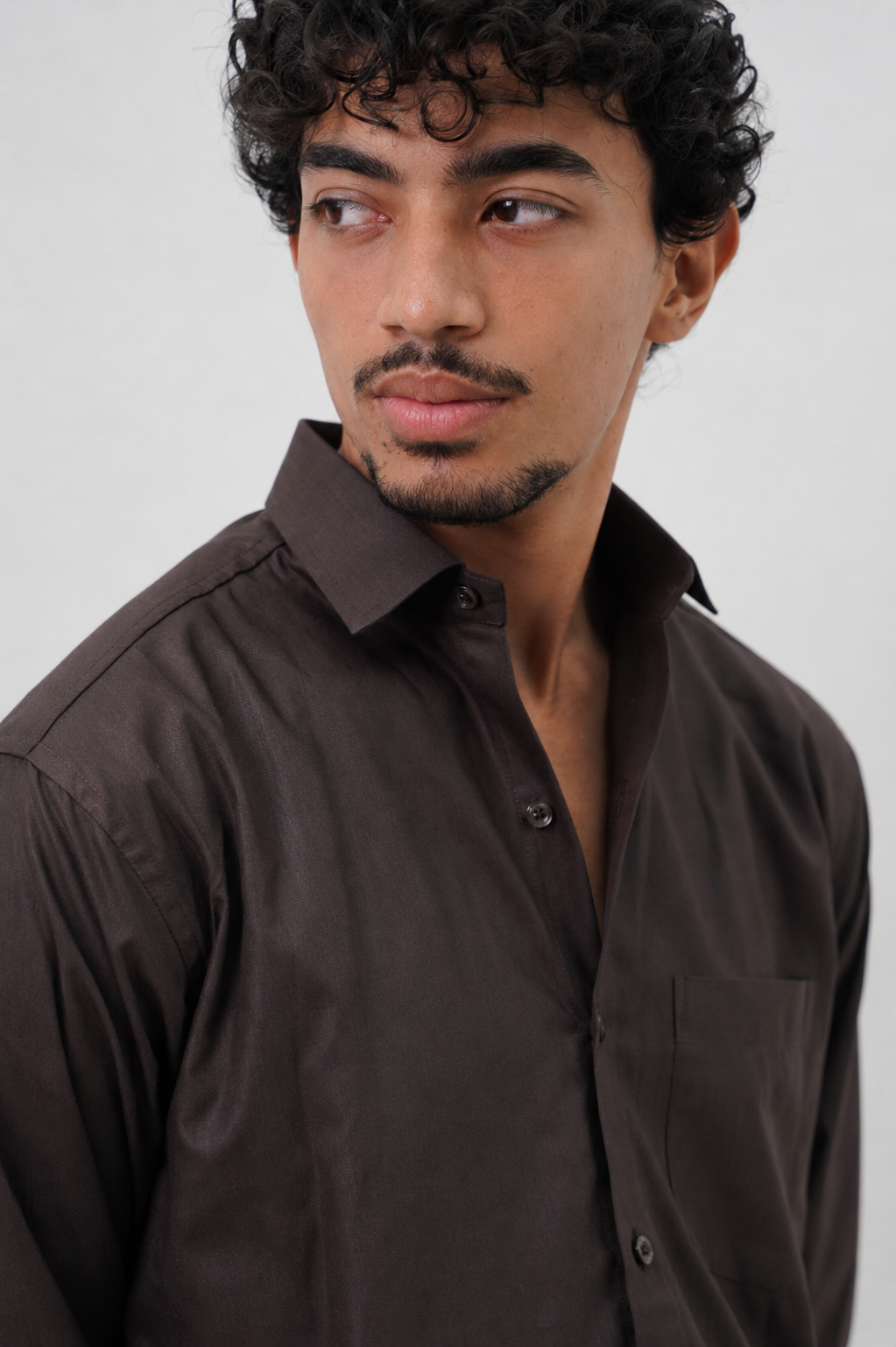 Premium Regular Fit Shirt in Espresso Brown